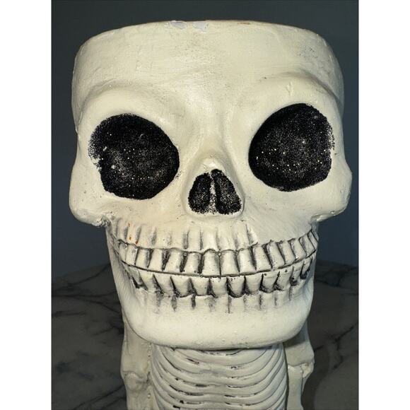 Nordstrom 15" Halloween Door Greeter Skeleton Pedestal Candy Dish Pumpkin Skull - Picture 12 of 12